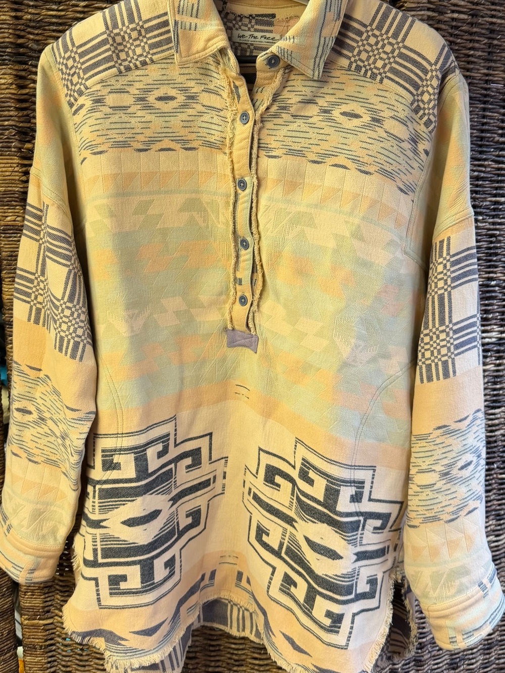 Free People- Women’s  Arizona Sky Pullover - Peach/Cream/Pink- XLarge